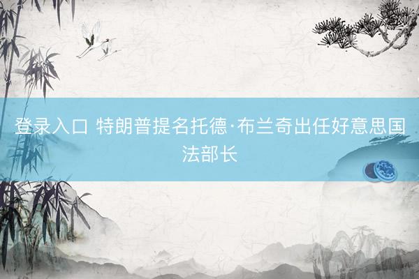 登录入口 特朗普提名托德·布兰奇出任好意思国法部长