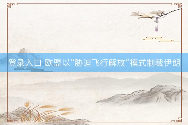 登录入口 欧盟以“胁迫飞行解放”模式制裁伊朗