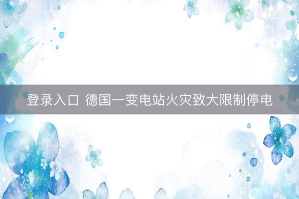 登录入口 德国一变电站火灾致大限制停电